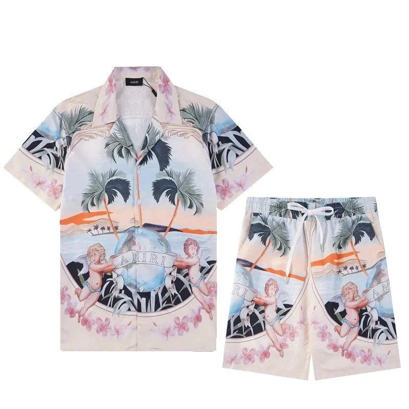 AMIRI Graphic Print Short Sleeve Shirt and Shorts Matching Set product photo 2