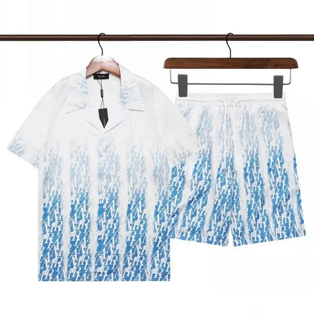 AMIRI Matching Sets Short-Sleeve Printed Shirt and Drawstring Shorts Set product detail image 7
