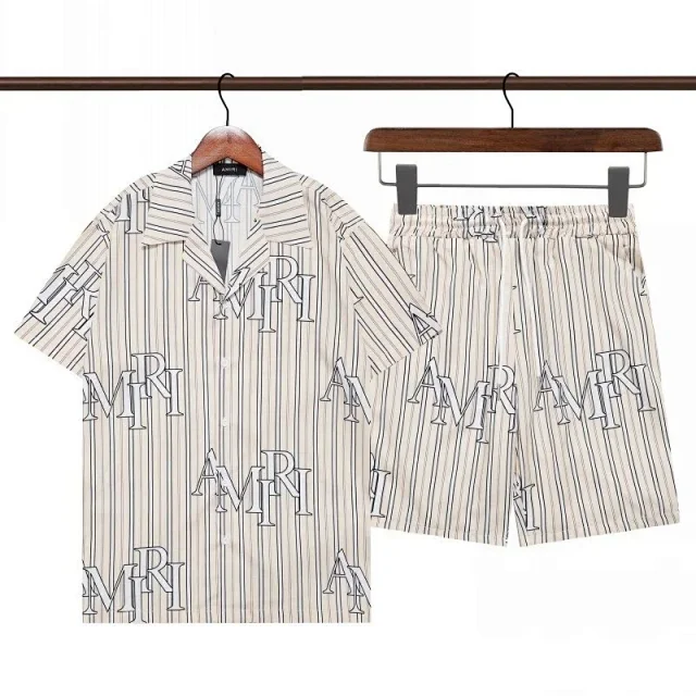 AMIRI Matching Sets Short-Sleeve Printed Shirt and Drawstring Shorts Set product detail image 2