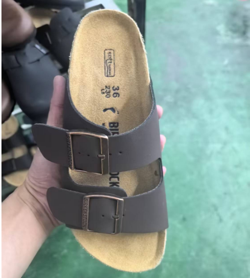 Birkenstock Slippers Boston Buckle Clogs — Brown/microfiber leatherette