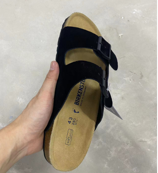 Birkenstock Slippers Boston Buckle Clogs — Two-button black/cow suede
