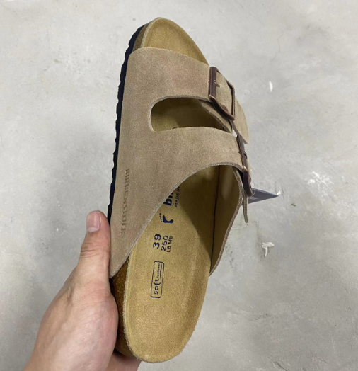 Birkenstock Slippers Boston Buckle Clogs — Two-button, mud-colored/cow suede
