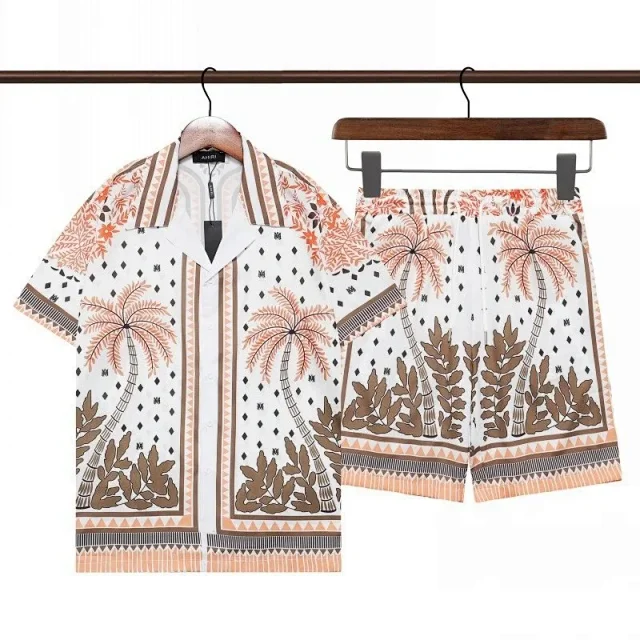AMIRI Matching Sets Short-Sleeve Printed Shirt and Drawstring Shorts Set product detail image 9