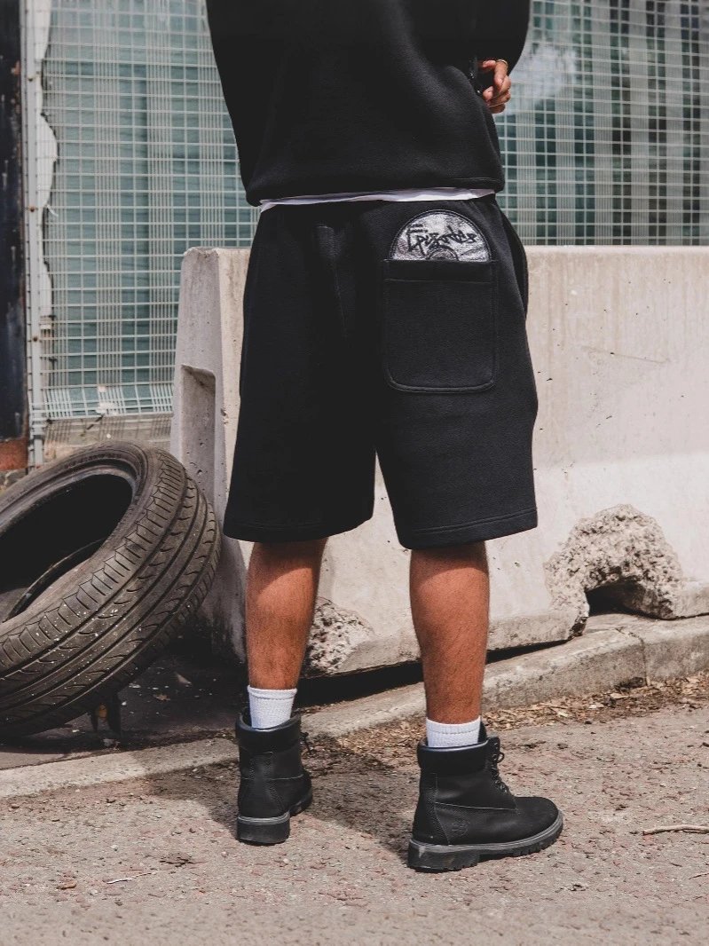 Cross-Border Trendy Brand Embroidered Casual Pants for Men and Women, Street Fashion Record Player Design Pattern Loose Shorts