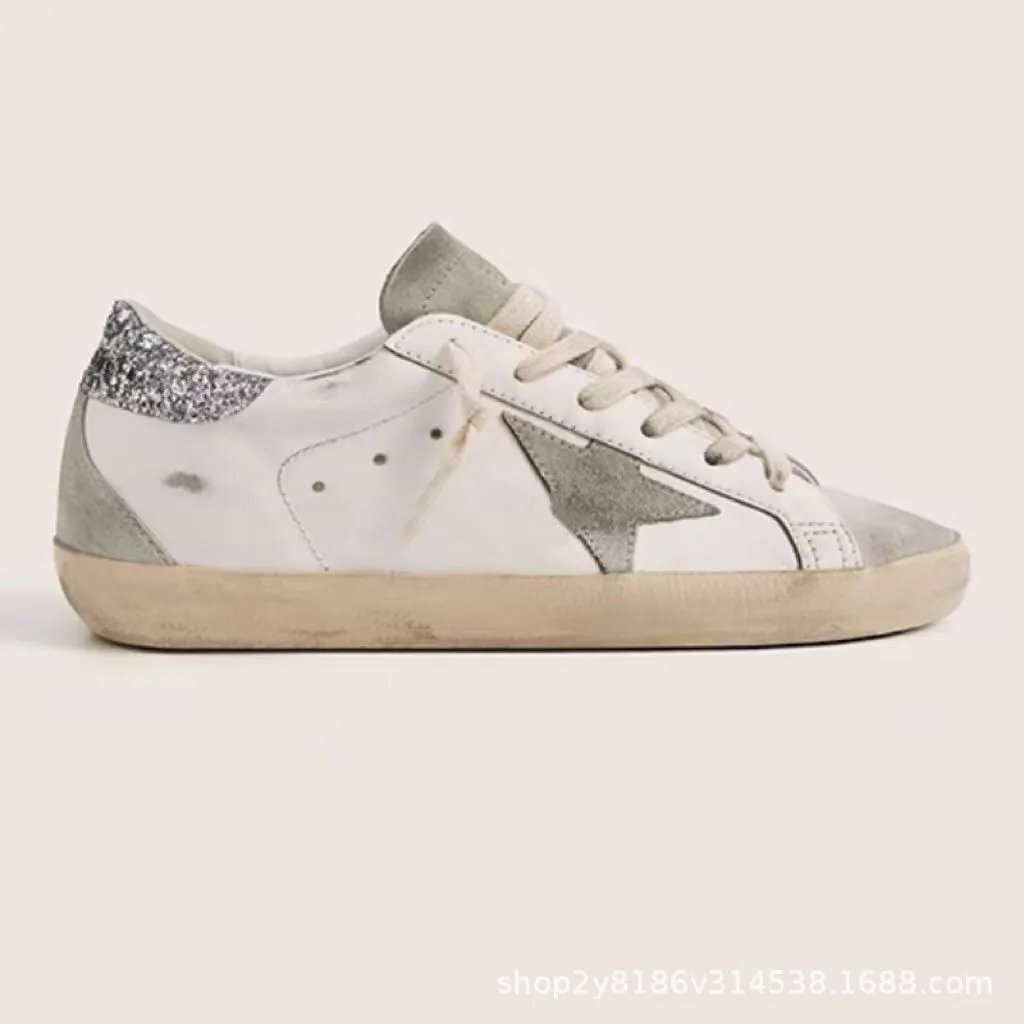 Silver check heel