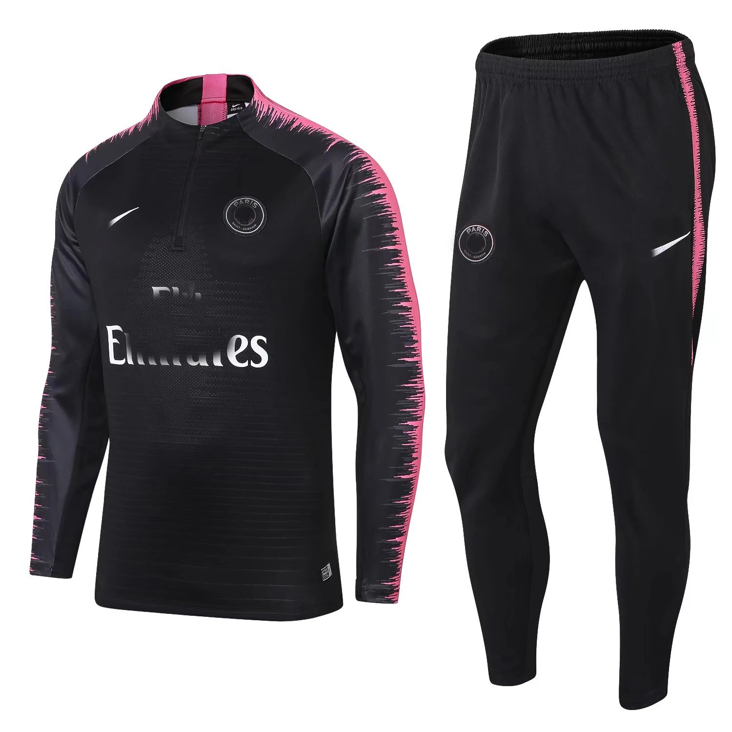 18-19 Paris Saint-Germain Black with Sleeve Print
