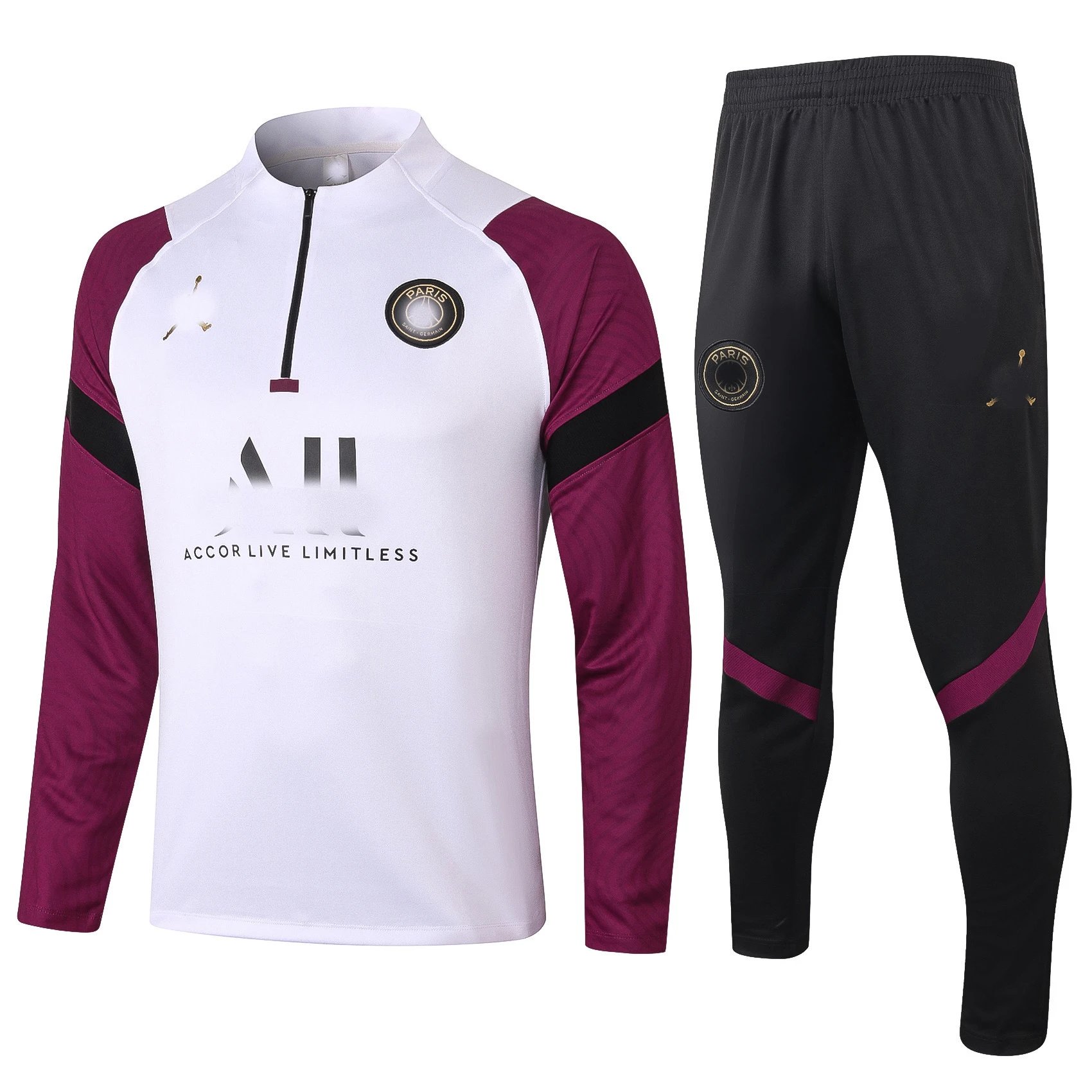 20-21 Paris Saint-Germain White with Purple Sleeves