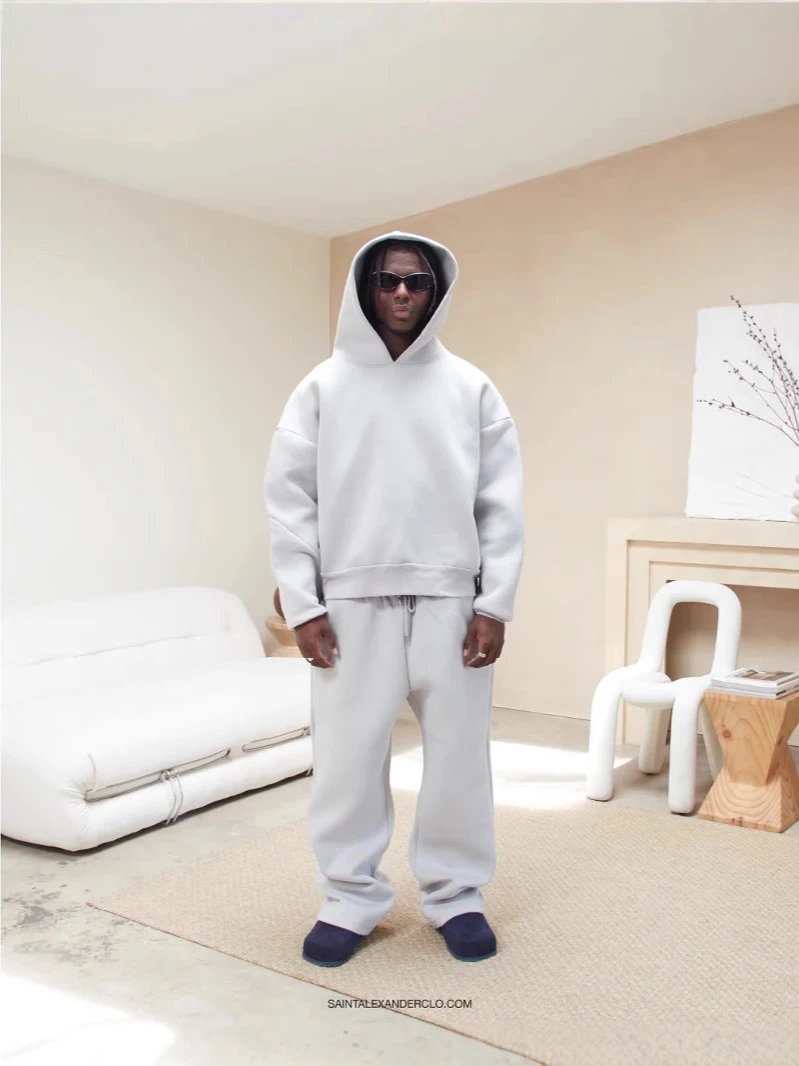 Saint Alexander tracksuit explosive air layer fluffy hooded sweatshirt men's trendy pants set