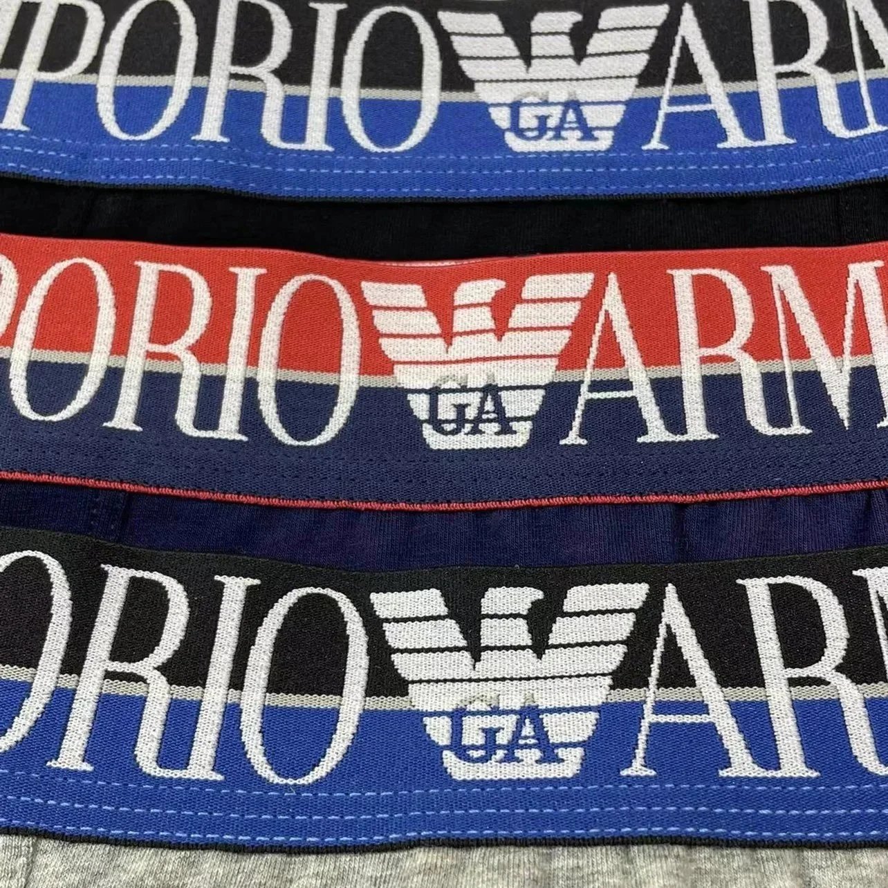 Emporio Armani Underwear Men's logo waistband boxer briefs, 3-piece set image 7