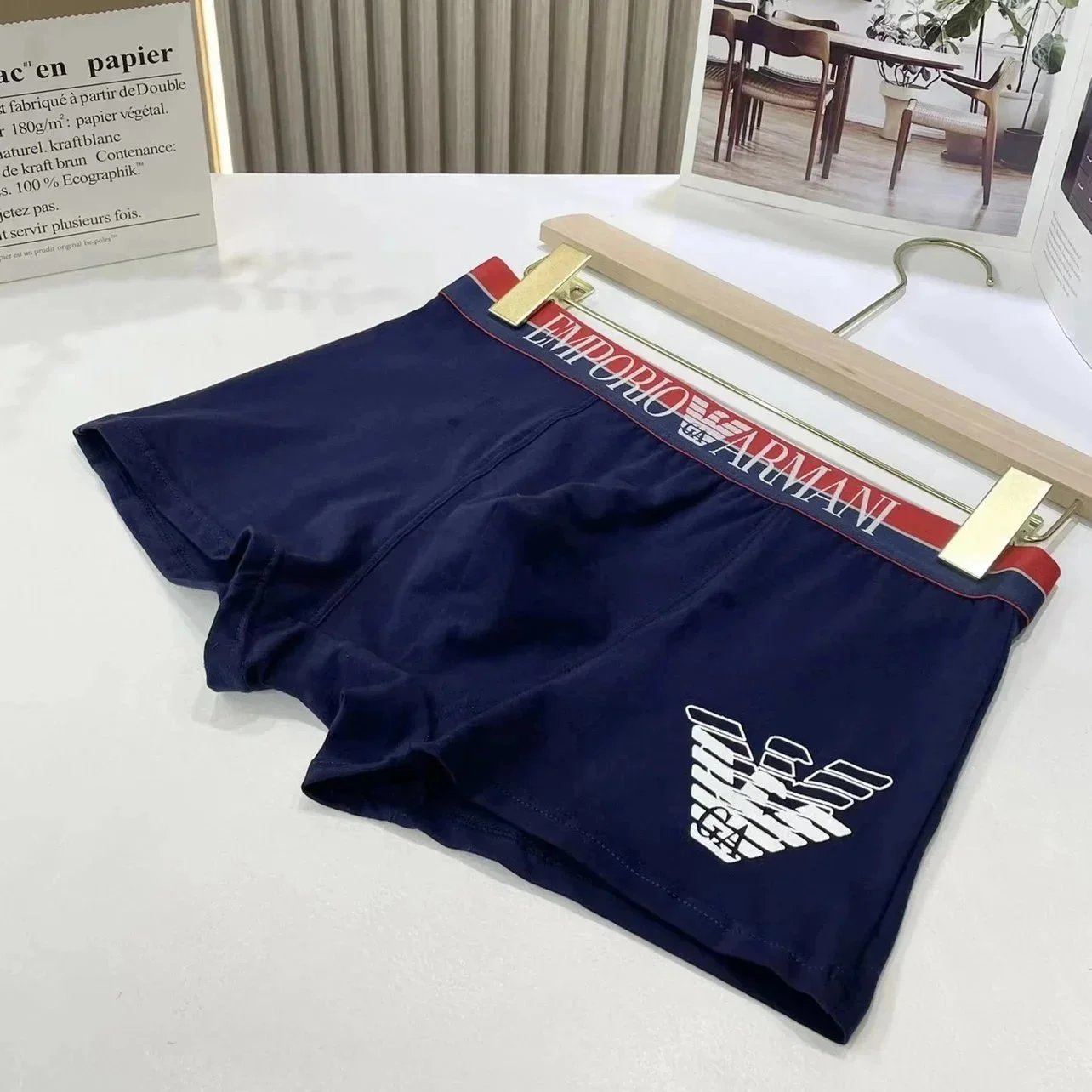 Emporio Armani Underwear Men's logo waistband boxer briefs, 3-piece set image 6