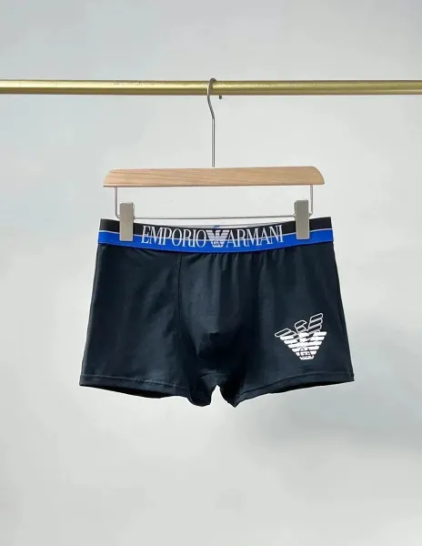 Emporio Armani Logo Waistband Boxer Briefs in Gray, Navy, and Black Underwear - 6