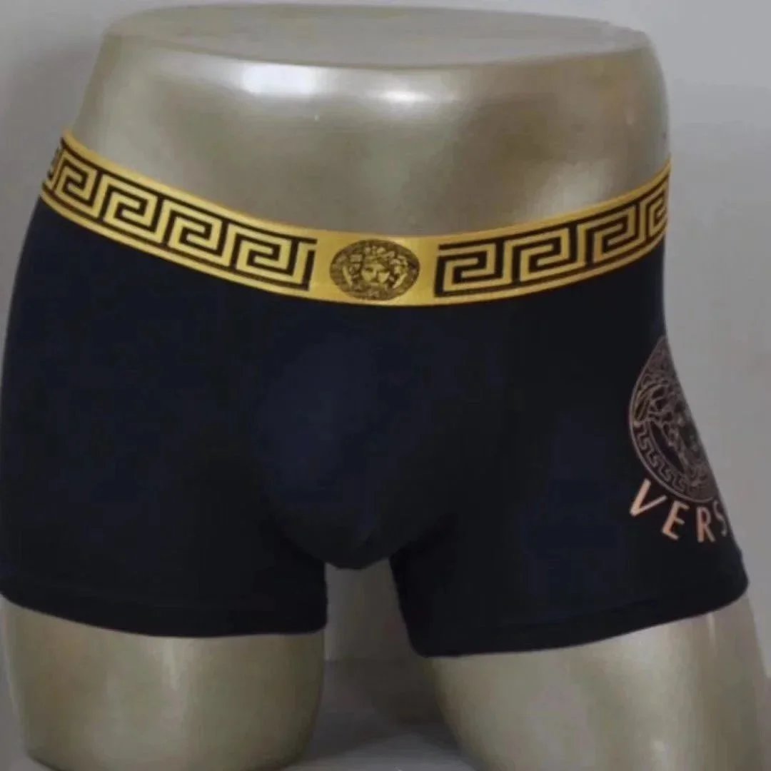 Versace Medusa Greek Key Underwear Set Navy Blue - 3