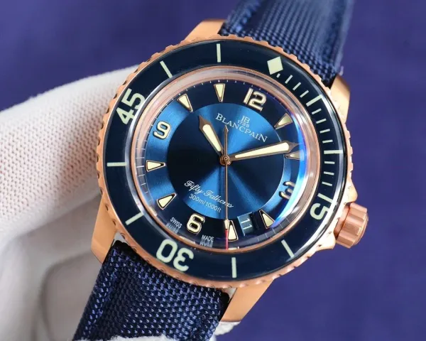 Design Blancpain Fifty Fathoms Black Ceramic Diver Watch Watches - 8