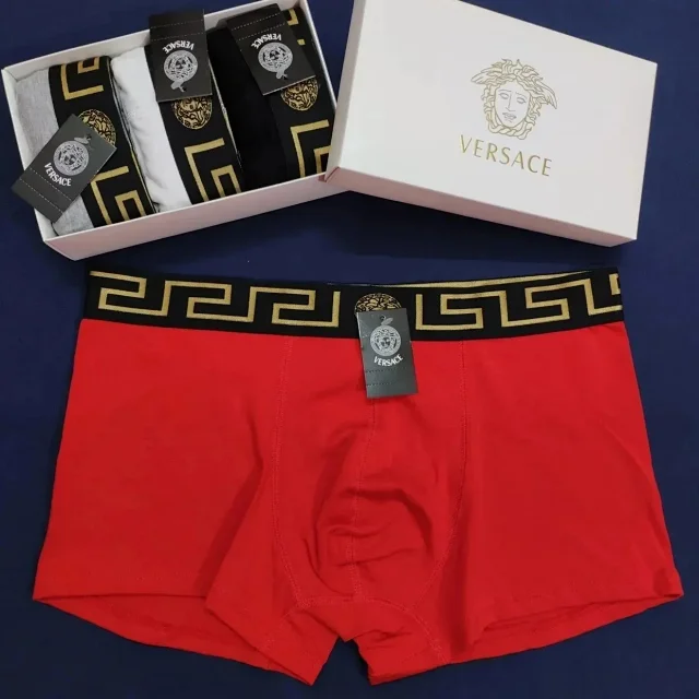 Versace Underwear Men's Greca-waistband boxer briefs, 3-pack product detail image 9