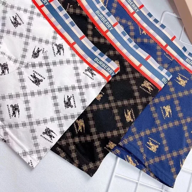 Burberry Underwear Plaid Logo Boxer Briefs, 3-Pack product detail image 6