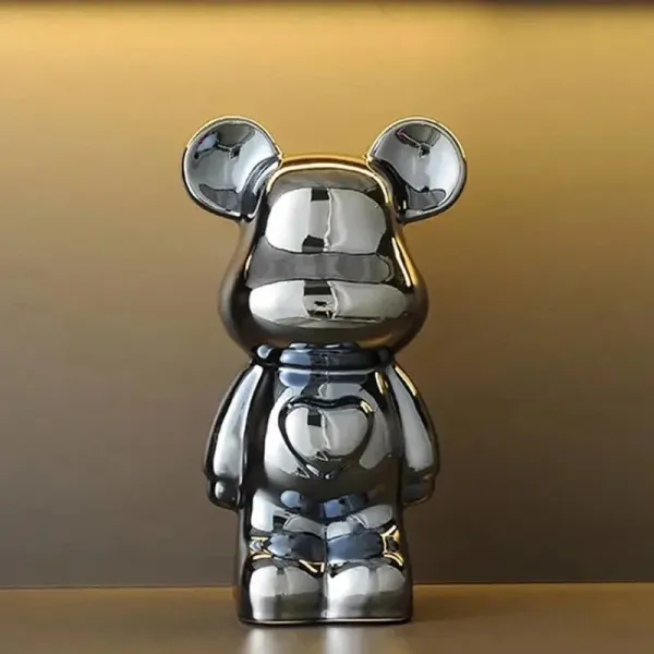 Medicom Toy Bearbrick Chrome Silver Collectible Figure Accessories - 1
