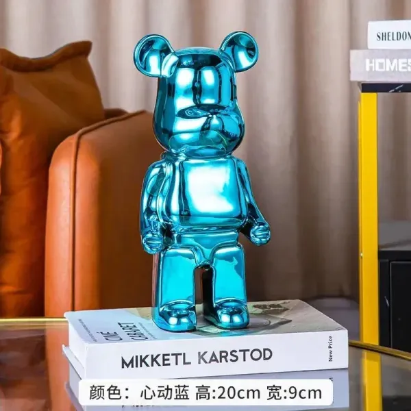 Medicom Toy Bearbrick Heartbeat Blue Collectible Figure Accessories - 1