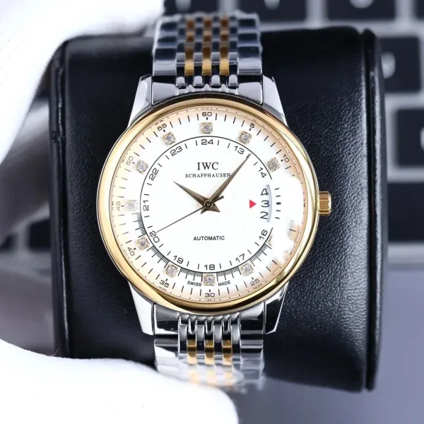 IWC Schaffhausen Portugieser Automatic White Dial Diamond-Set Mechanical Watch Watches - 8