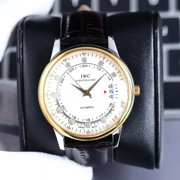 IWC Schaffhausen Portugieser Automatic White Dial Diamond-Set Mechanical Watch Watches - 11