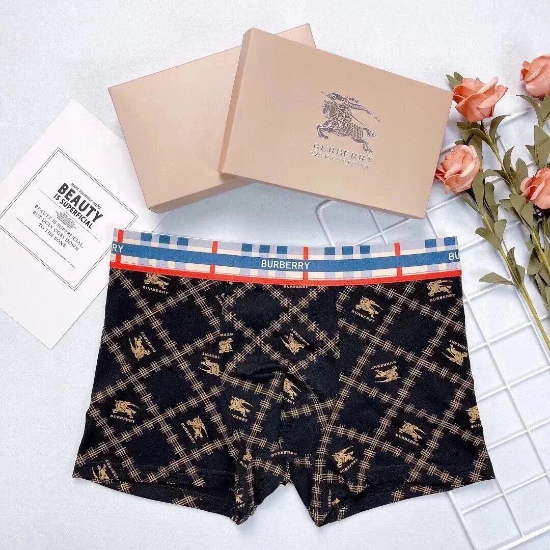 Burberry Underwear Plaid Logo Boxer Briefs, 3-Pack image 6