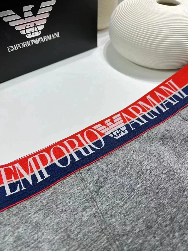 Emporio Armani Underwear Men's logo waistband boxer briefs, 3-piece set product detail image 9