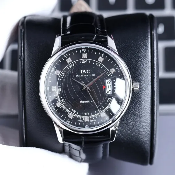 IWC Schaffhausen Portugieser Automatic White Dial Diamond-Set Mechanical Watch Watches - 9
