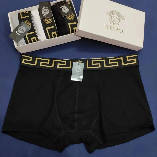 Versace Underwear Men's Greca-waistband boxer briefs, 3-pack product detail image 6