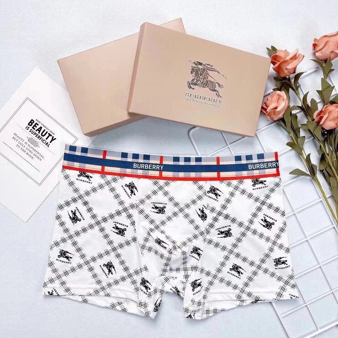 Burberry Underwear Plaid Logo Boxer Briefs, 3-Pack image 4