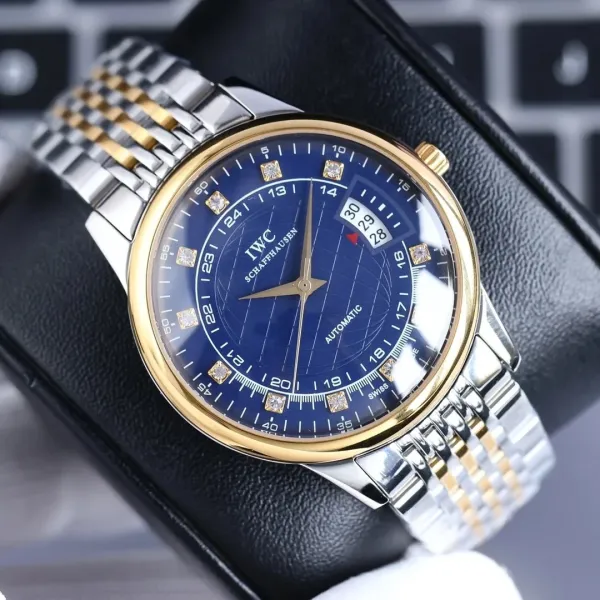 IWC Schaffhausen Portugieser Automatic White Dial Diamond-Set Mechanical Watch Watches - 12