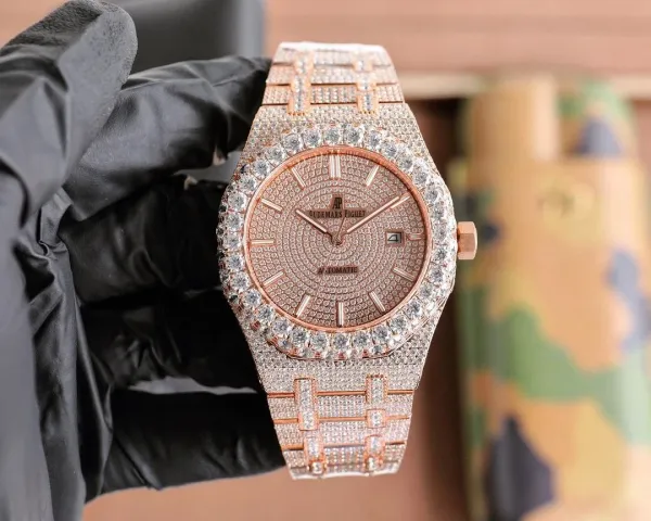 Audemars Piguet Royal Oak Offshore Chronograph Diamond-Encrusted Gold Watch Watches - 11