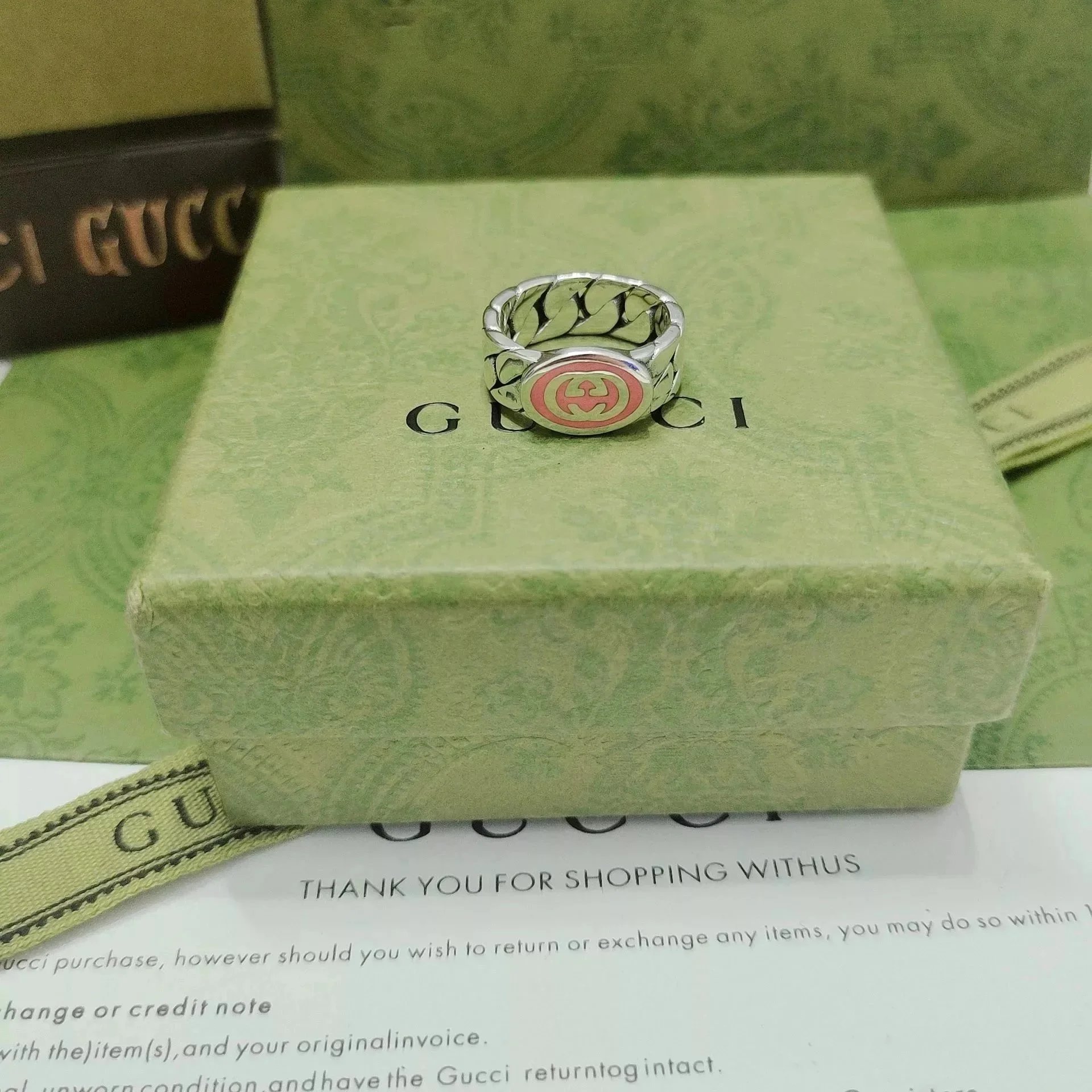 Gucci GG Marmont Wide Ring Silver Jewelry - 4