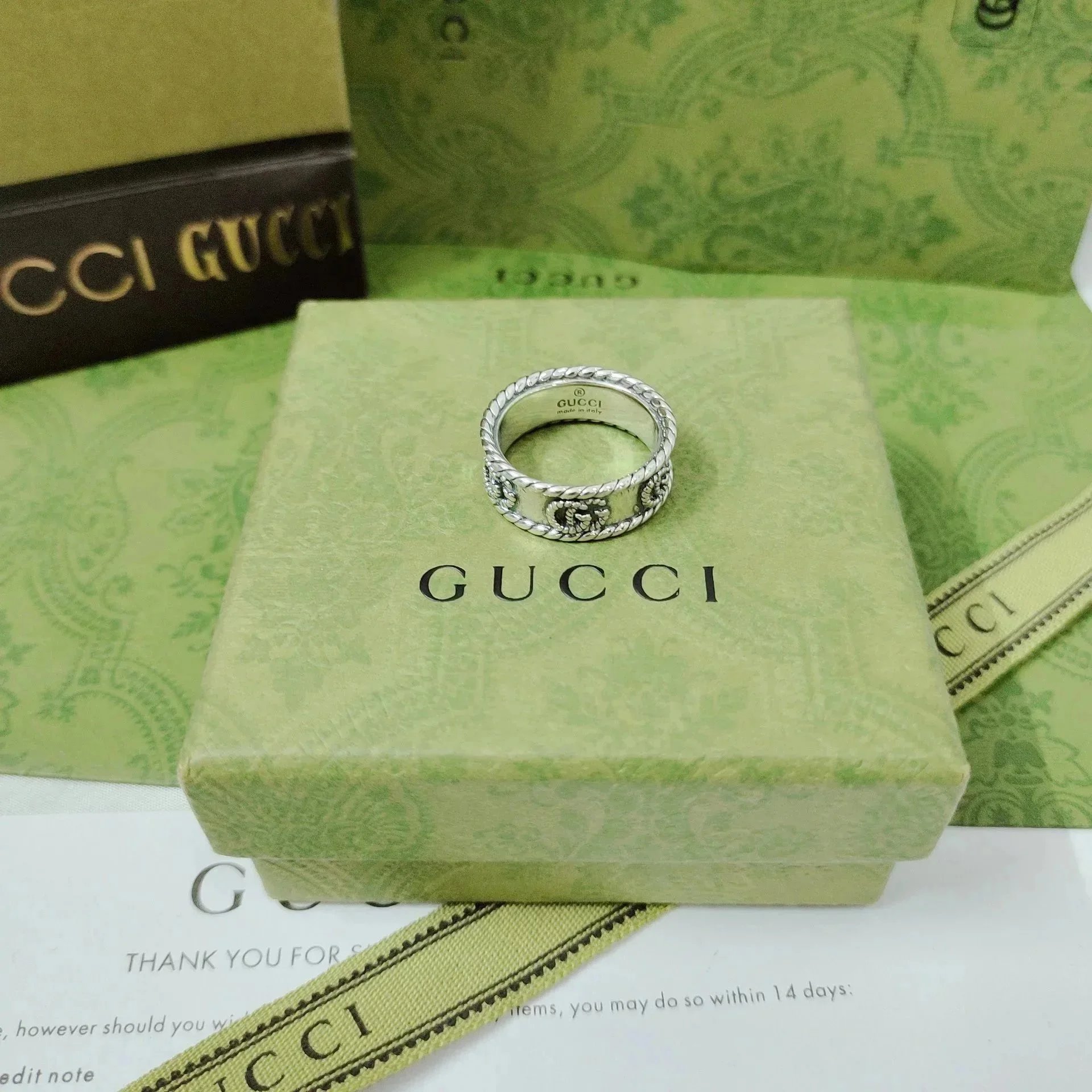 Gucci GG Marmont Wide Ring Silver Jewelry - 8