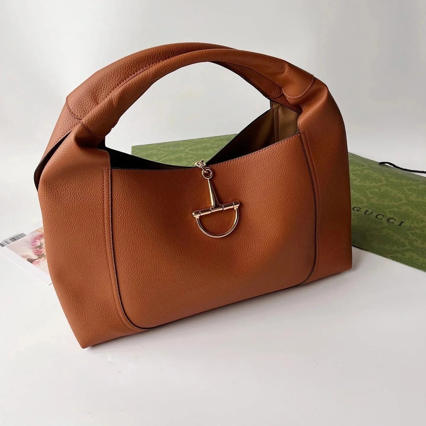 Gucci Horsebit 1955 Hobo Bag Brown Leather Handbag