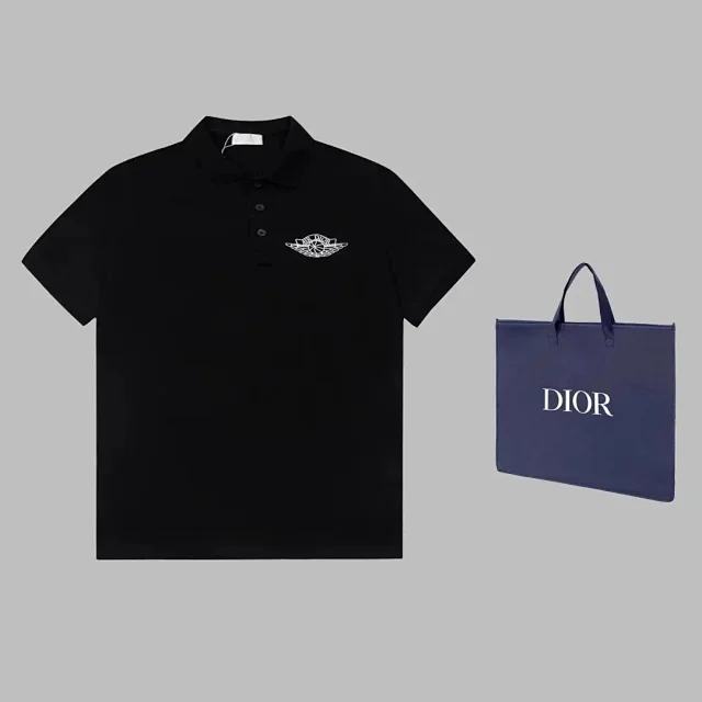 Dior Shirts Short-Sleeve Polo with Oblique Pattern and Zip-Placket Variants product detail image 4
