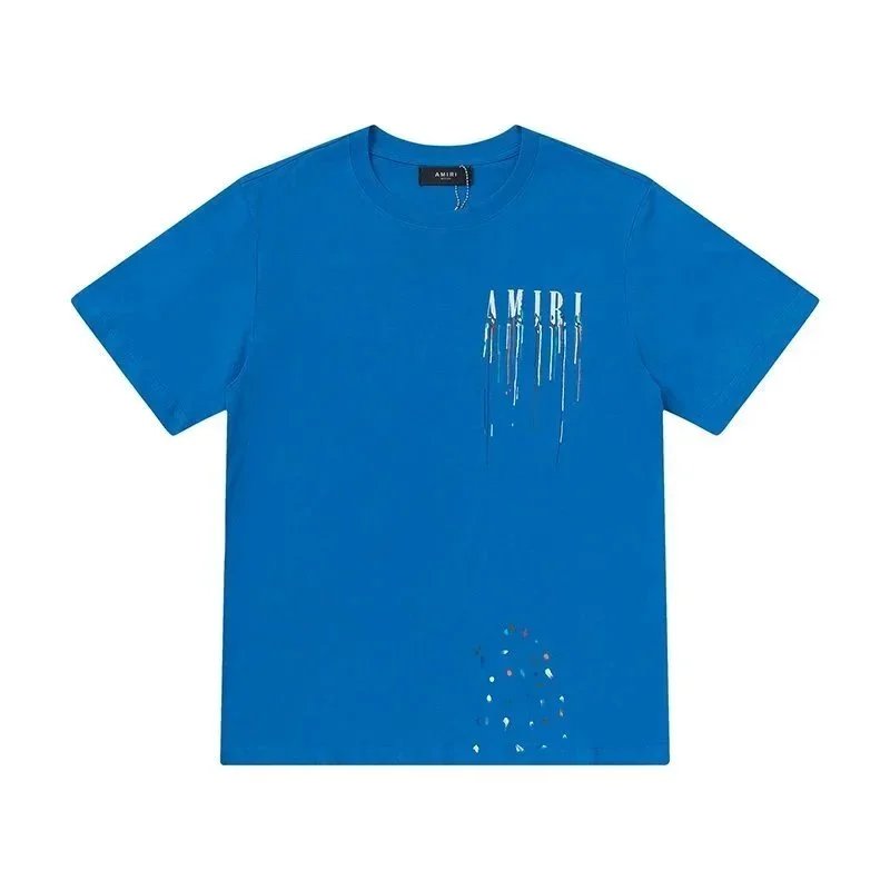 Amiri Logo Print Blu