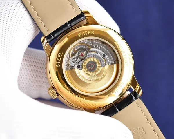 Patek Philippe Moonphase Yellow Gold Dial Diamond Hour Markers Mechanical Watch Watches - 10