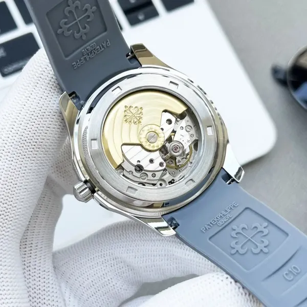 Patek Philippe Nautilus Skeleton Blue Rubber Strap Mechanical Watch Watches - 16