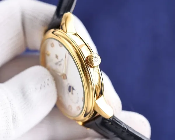 Patek Philippe Moonphase Yellow Gold Dial Diamond Hour Markers Mechanical Watch Watches - 6