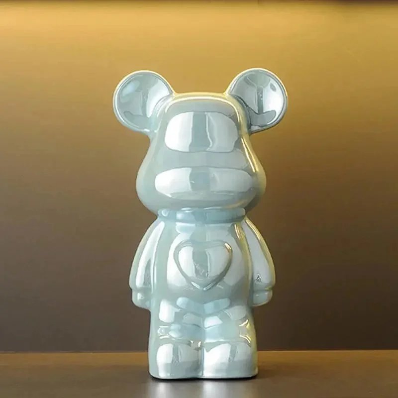 Medicom Toy Bearbrick Light Blue Glazed Ceramic Figure Accessories