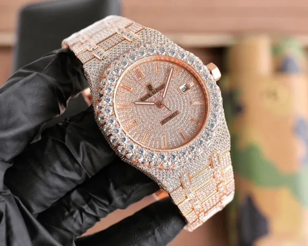 Audemars Piguet Royal Oak Offshore Chronograph Diamond-Encrusted Gold Watch Watches - 13