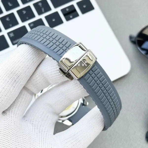 Patek Philippe Nautilus Skeleton Blue Rubber Strap Mechanical Watch Watches - 18