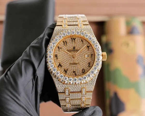 Audemars Piguet Royal Oak Offshore Chronograph Diamond-Encrusted Gold Watch Watches - 7