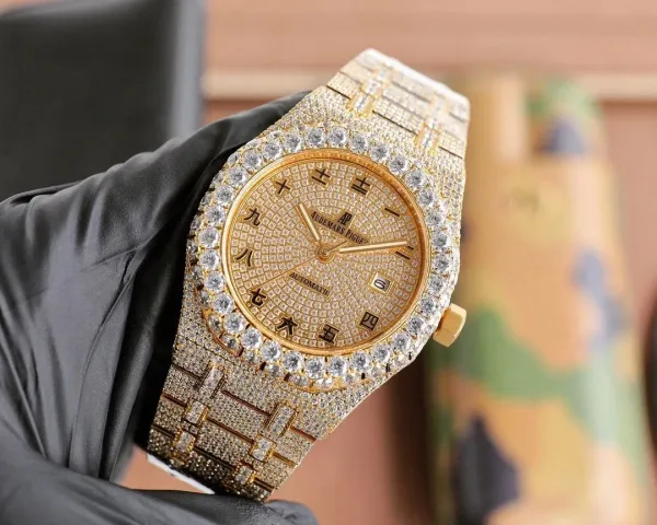 Audemars Piguet Royal Oak Offshore Chronograph Diamond-Encrusted Gold Watch Watches - 16