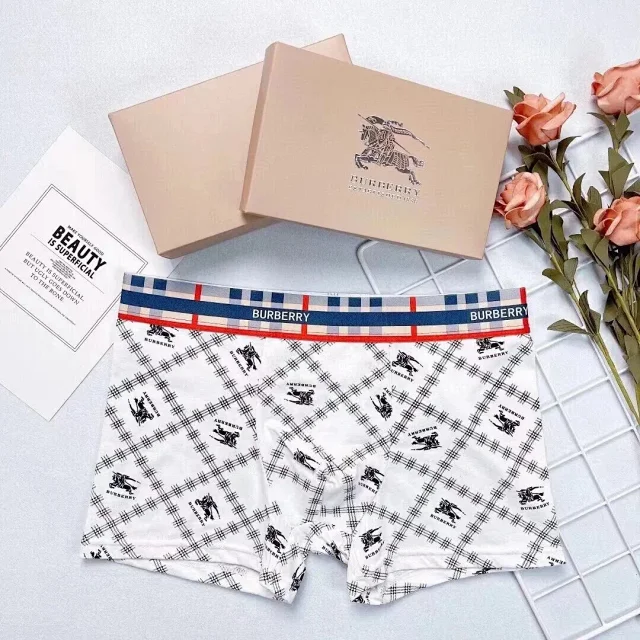 Burberry Underwear Plaid Logo Boxer Briefs, 3-Pack product detail image 3