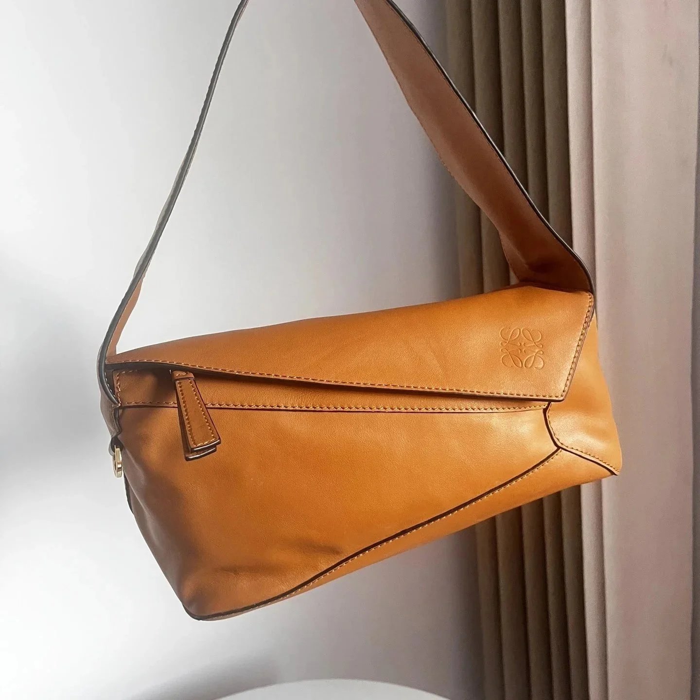 Loewe Puzzle Bag Cognac Leather Shoulder Bag