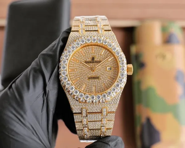 Audemars Piguet Royal Oak Offshore Chronograph Diamond-Encrusted Gold Watch Watches - 5