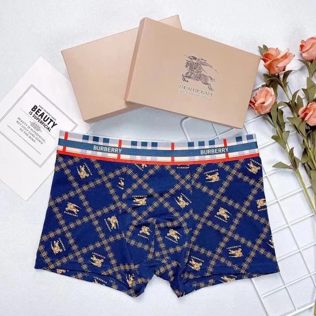 Burberry Underwear Plaid Logo Boxer Briefs, 3-Pack product detail image 4