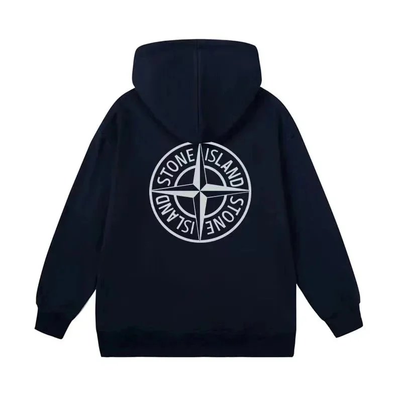 Stone Island Hoodie Black Logo Print Sweatshirt