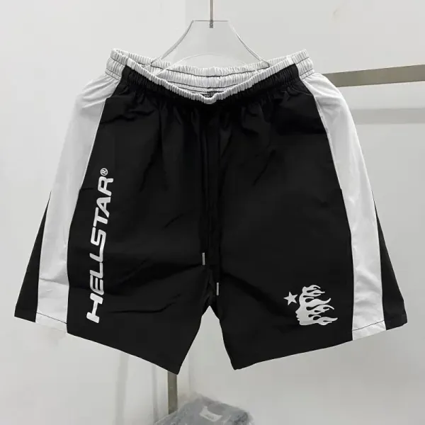 Hellstar Logo Side-Stripe Shorts Blue / White - 3