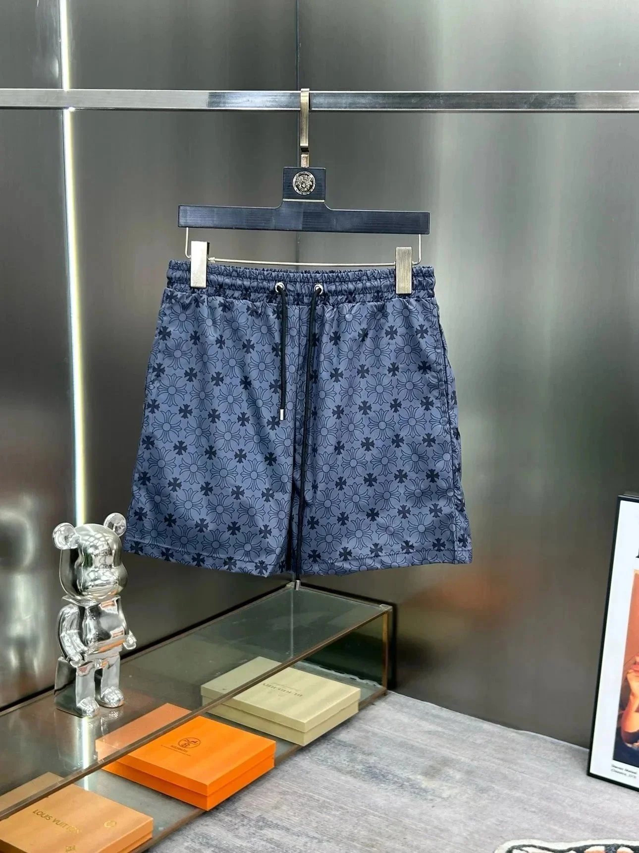 Chrome Hearts Shorts Elastic-Waist Drawstring with Floral Cross Print image 4
